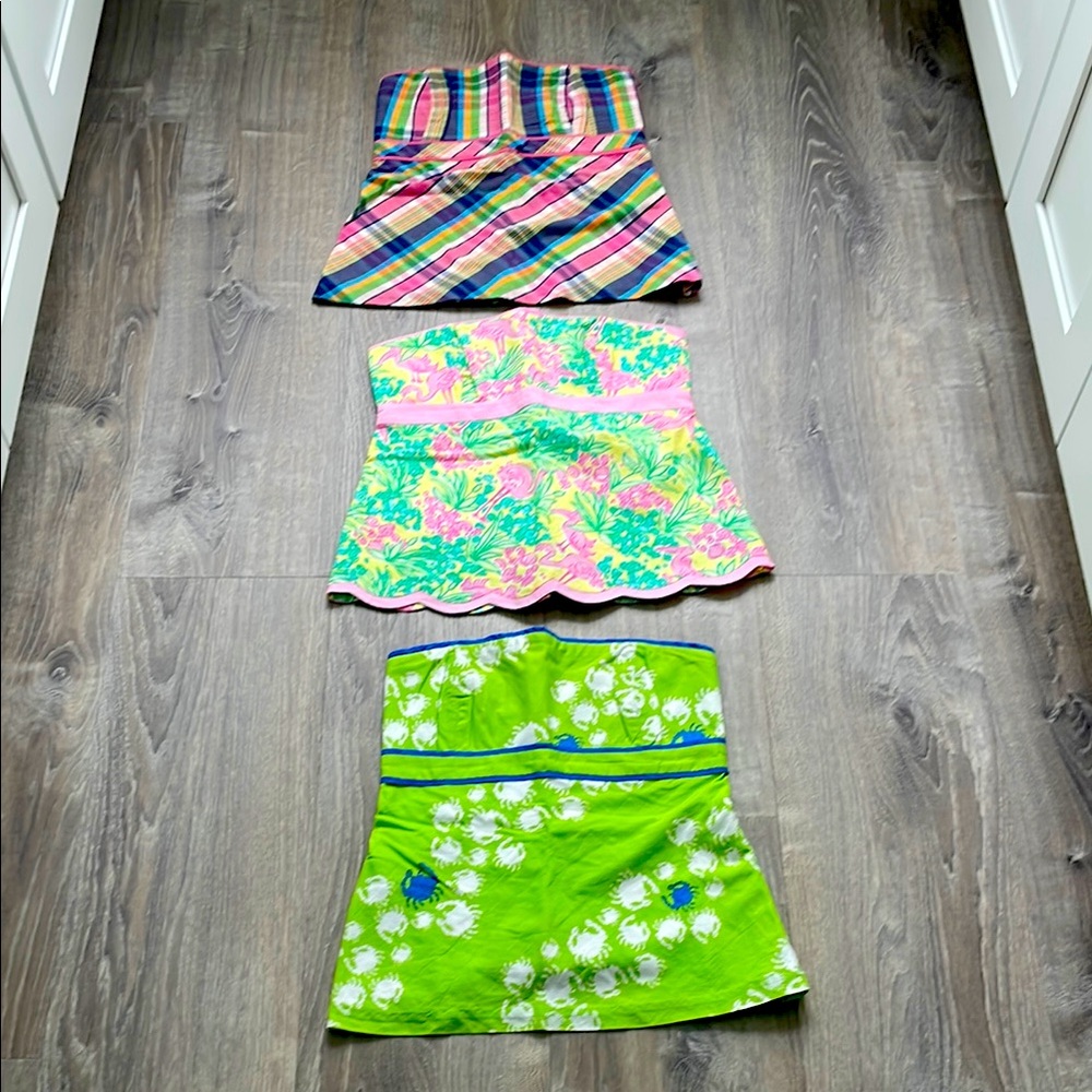 3 Lilly Pulitzer strapless tops